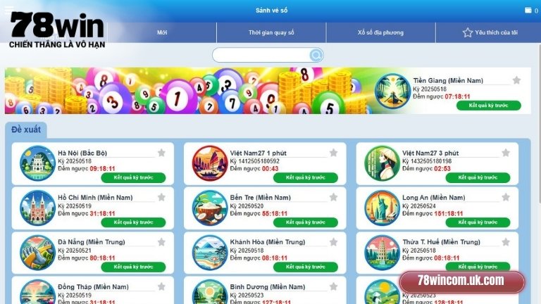 TP: Sảnh vé số truyền thống & hiện đại tại nhà cái 78Win